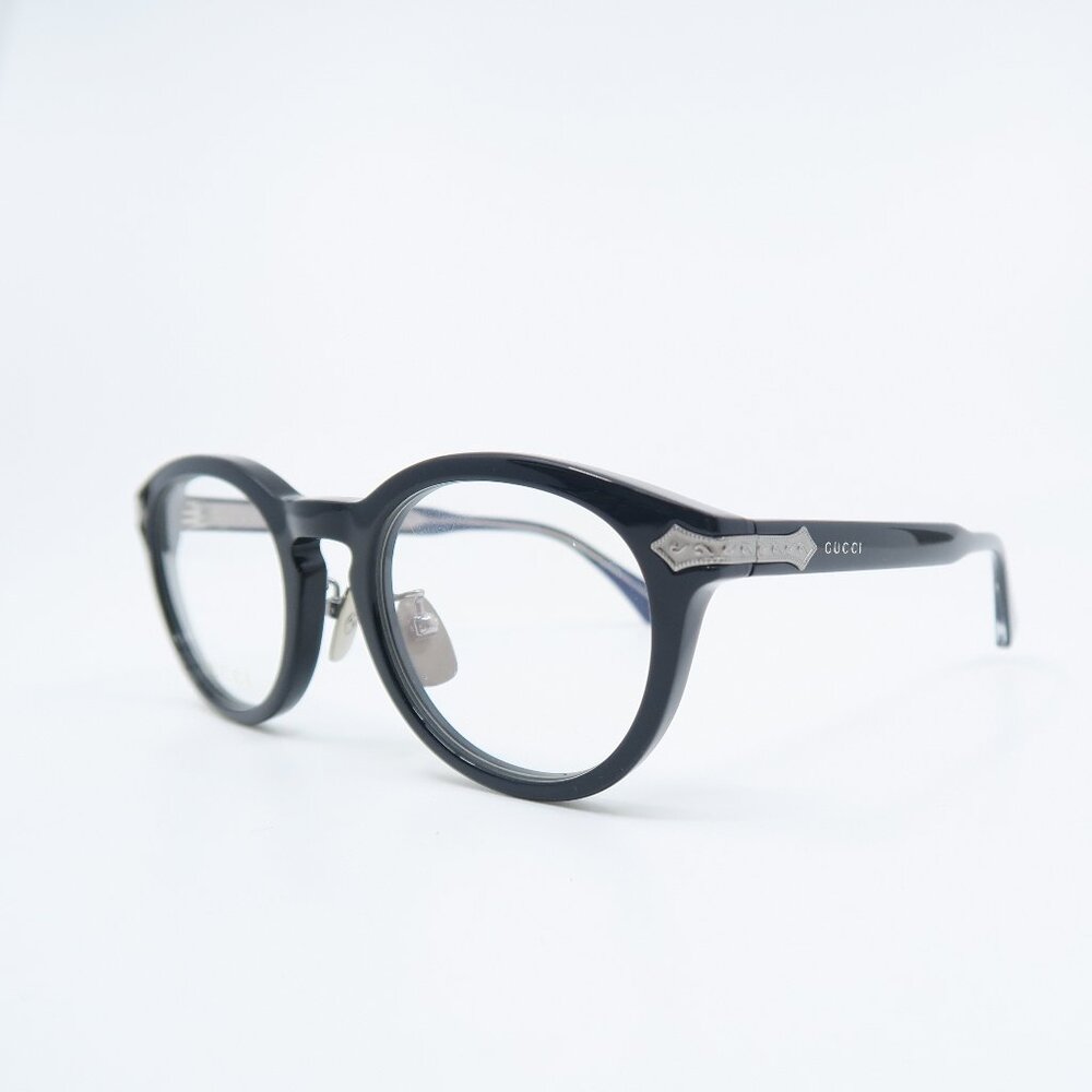 Gucci GG0071O 001 50mm Black Gloss and Titanium New Men's Eyeglasses Frames. - Picture 3 of 8